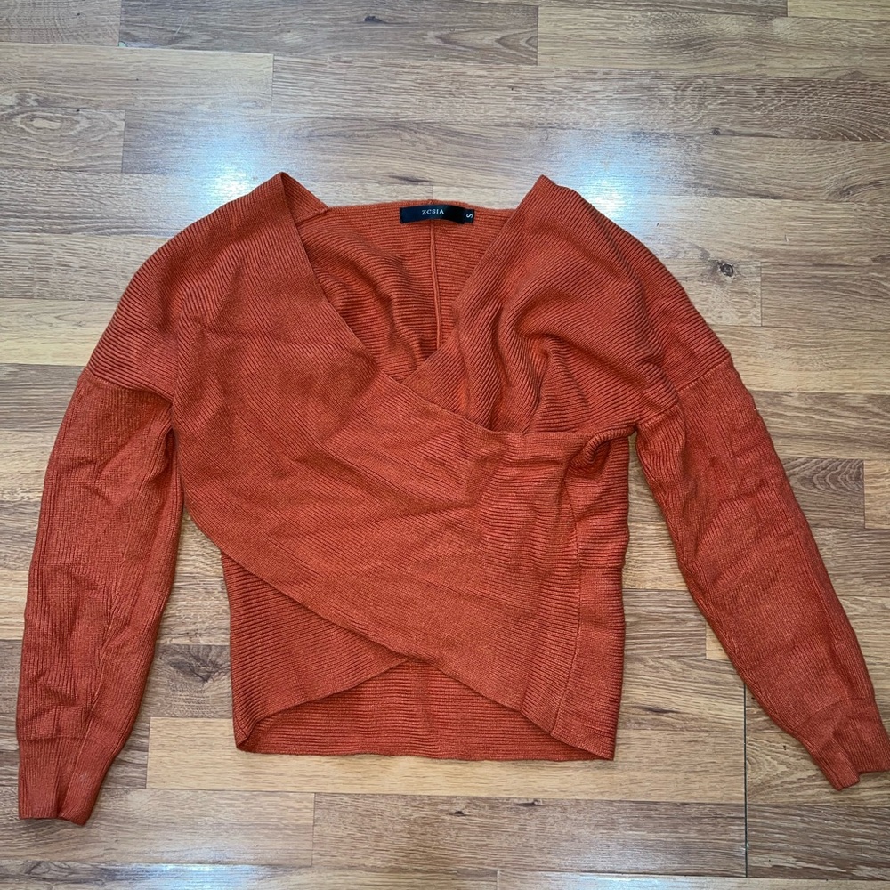 Off-the-Shoulder Rust Sweater